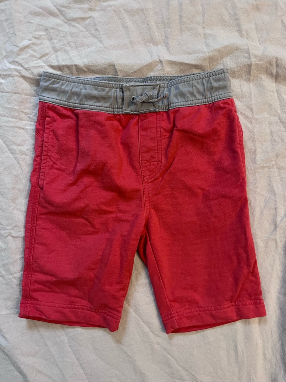 Tea Collection Red Boys' Pull-On Shorts with Gray Elastic Waistband